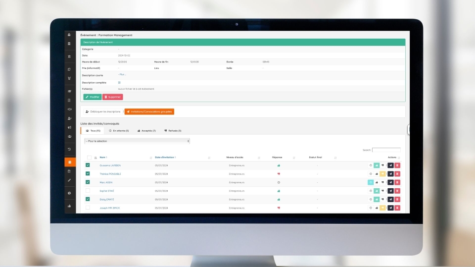 Organisez vos formations en présentiel ou à distance.
